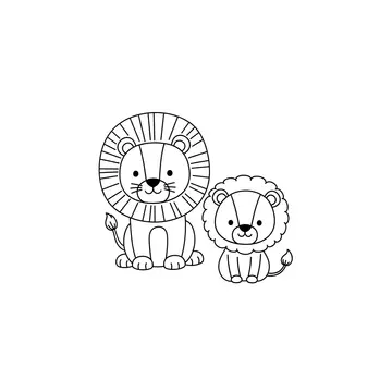 Simple Lion Animal Fun Coloring Sheet