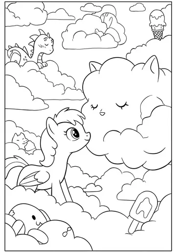 Imaginative Cloud Sculptor Pegasus Coloring Pages