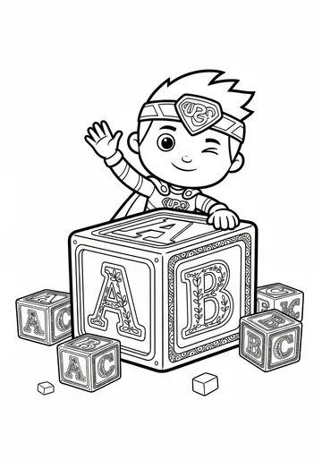 Super Why's Playful ABC Block Surprise Coloring Page