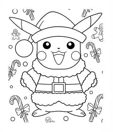 Festive Pikachu Coloring Page