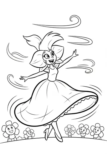 Dancing Lady Orchids Coloring Pages for Ages 3-5
