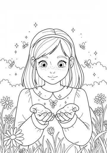 Magical Firefly Coloring Book Pages