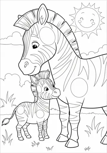 Zola's Wobbly Stripe Zebra Coloring Pages for Kids 3-5