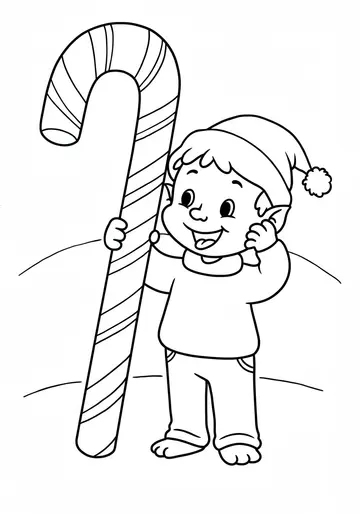 The Striped Stick Candy Cane Coloring Pages
