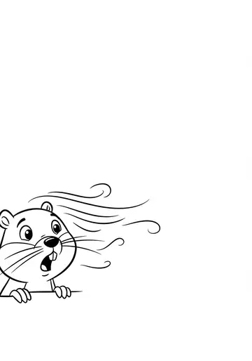 A Windy Surprise Groundhog Day Coloring Pages