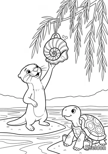 Olly Otter's Unique Shell Coloring Book