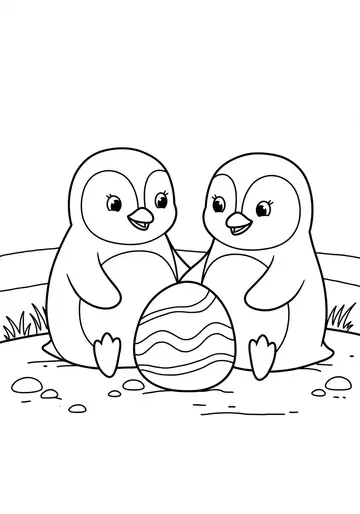 Friendship & Feelings Penguin Coloring Pages