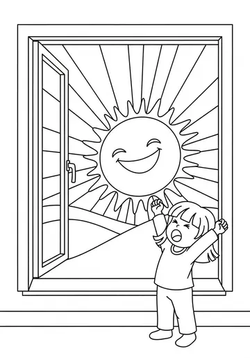 The Sun's Good Morning Thanksgiving Coloring Pages