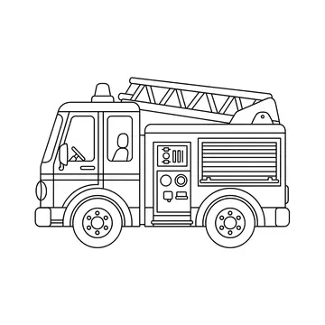 Free Fire Truck Coloring Page for Kids