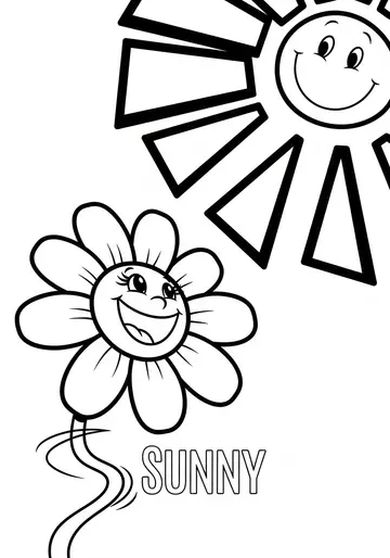 Sunny the Daisy Discovers the Sun Coloring Pages