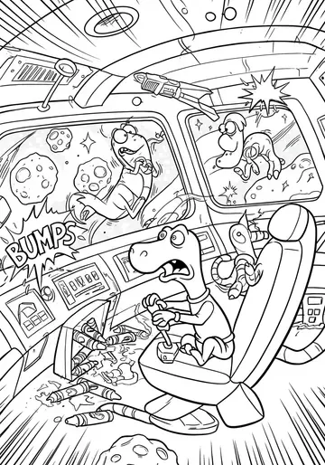 Magical Asteroid Adventure Coloring Book Pages