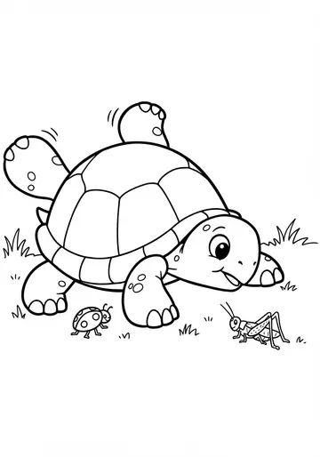 Helping Friends Turtle Coloring Pages for 3-5