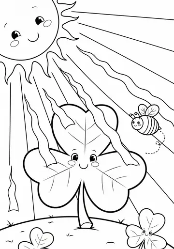 Shy Shamrock St. Patrick's Day Coloring Pages for Ages 3-5