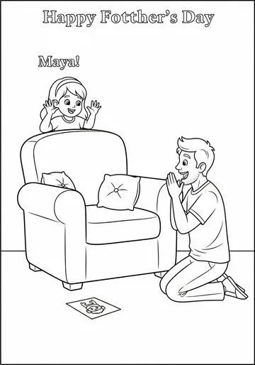 Treasure Hunt happy fathers day Coloring Pages