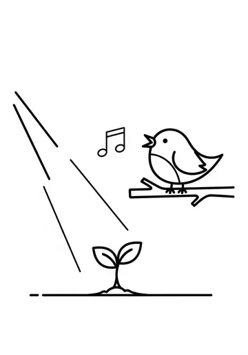 Finley Finch's Quiet Heart Song Coloring Pages