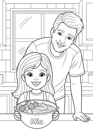 Breakfast Fun happy fathers day Coloring Pages for 3-5