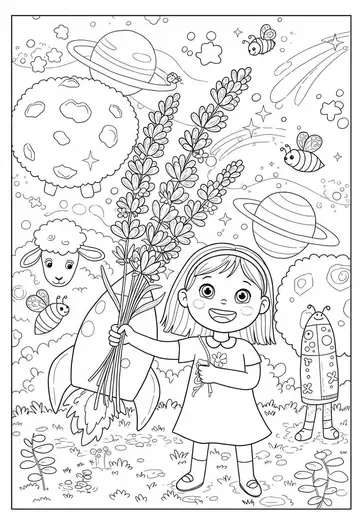 Imaginative Adventure Lavender Rocket Coloring Pages