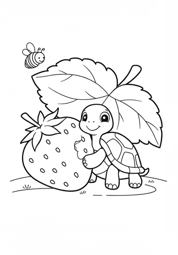 Sheldon's Strawberry turtle Coloring Pages