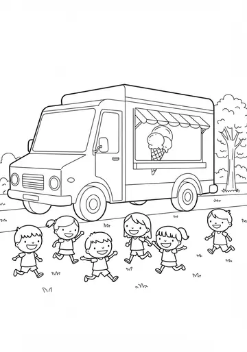 Jingle-Jangle Ice Cream Truck Coloring Pages