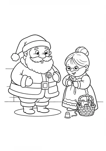 Santa & Mrs. Claus Coloring Pages for Preschoolers