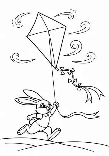 Bella Bunny's Windy Day Spring Kite Coloring Pages