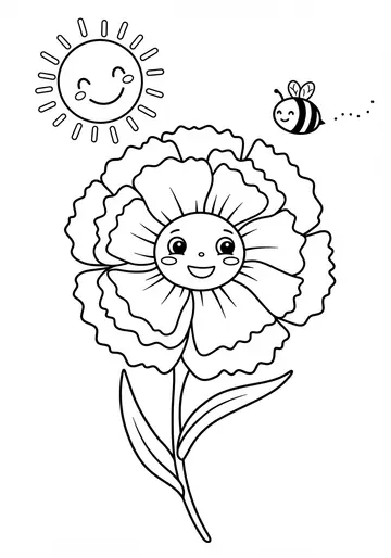 Brave Carnations Coloring Pages for Ages 3-5