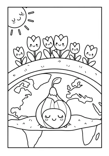 Tulips The Sleepy Bulb's Spring Coloring Pages