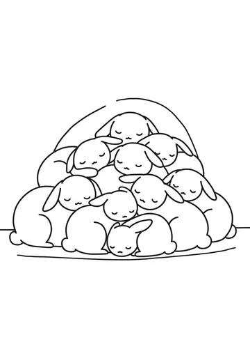 Cozy Burrow Home Bunny Coloring Pages