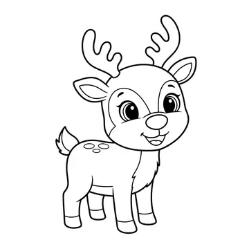 Adorable Reindeer Coloring Page