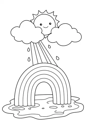 Puddle Rainbow number 7 Adventure Coloring Pages