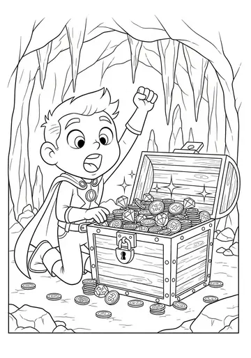 Sprunki Treasure Hunter Coloring Page