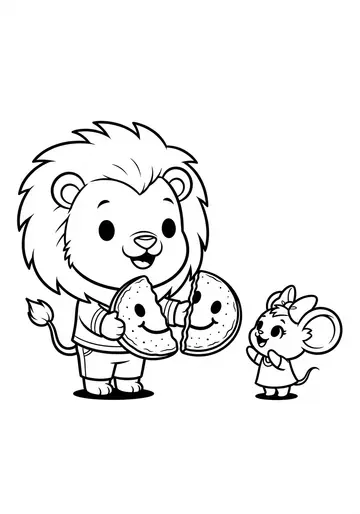 Thanksgiving Leo & Mia Sharing a Cookie Coloring Pages