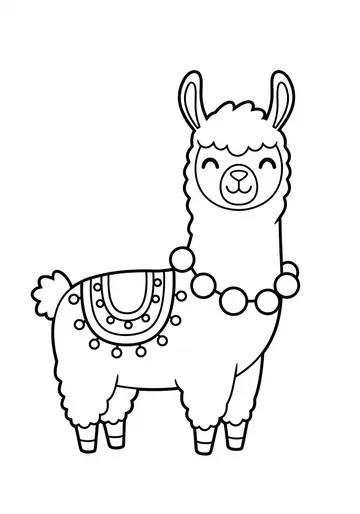 Friendly Llama Coloring Page