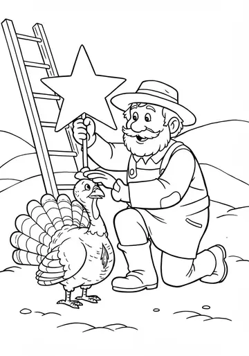 Farm Adventure Christmas Turkey Coloring Pages (Pip's Star)