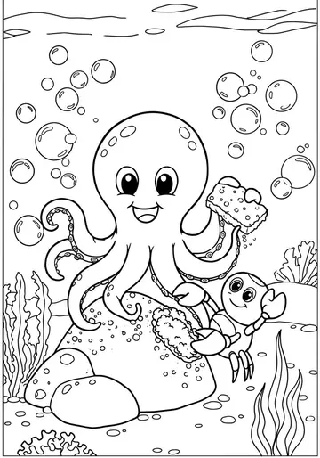Creative Mess animal Coloring Book Ollie Octopus