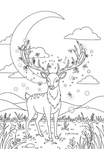 10 Magical Star-Antler Deer Coloring Pages for Dreamers