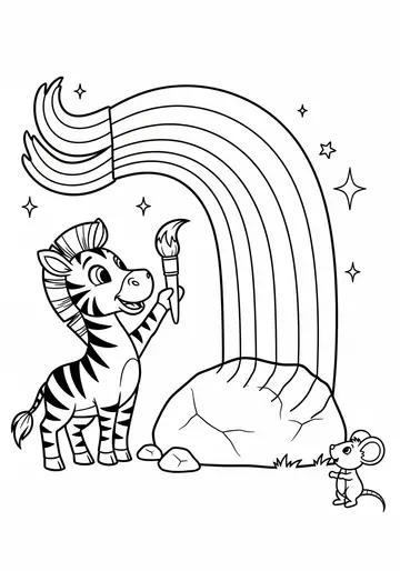 Zelda's Magical Rainbow Zebra Coloring Pages