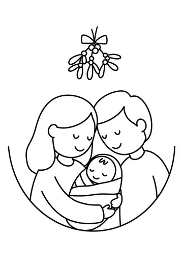 Two Kisses Sweet Mistletoe Coloring Pages