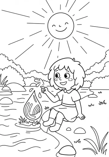 River Treasure & Nature Discovery camping Coloring Pages