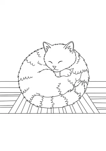 Cozy Sunbeam Kitten Coloring Pages for Ages 3-5