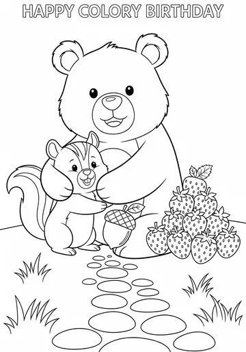 happy birthday Barnaby Bear's Berry Adventure Coloring Pages