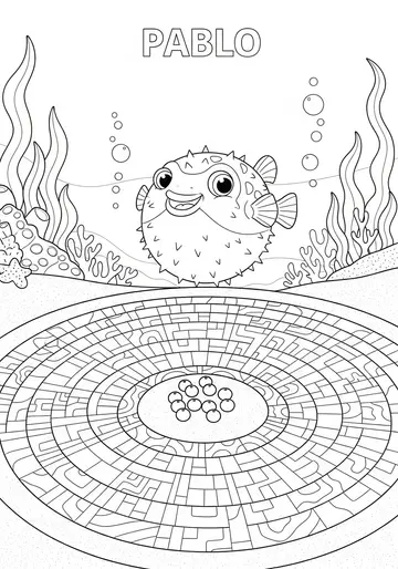 Creative Art Fish Pablo the Pufferfish Coloring Pages