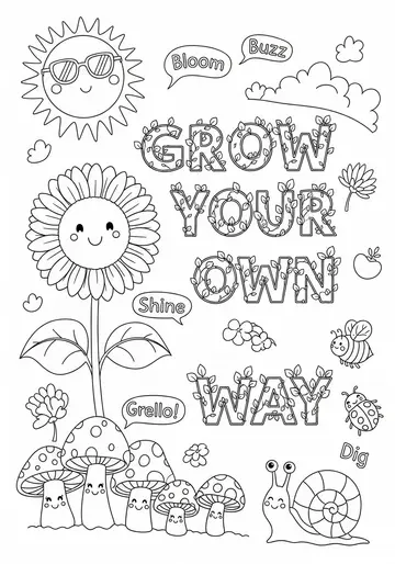 Grow Your Own Way Garden Coloring Page