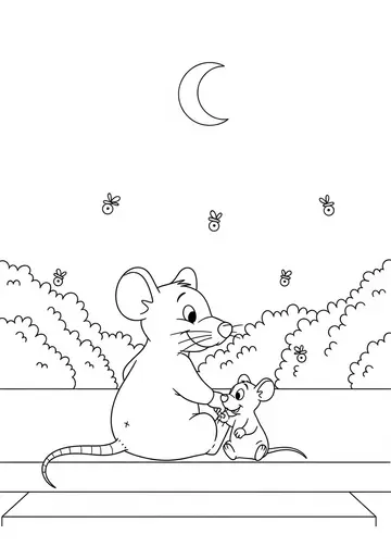 Milo Mouse's Magical summer Night Coloring Pages
