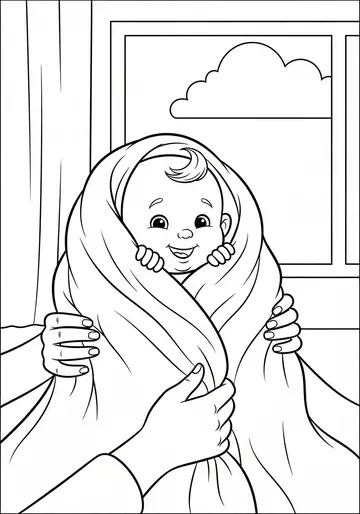 Cozy Sunshine Adventure Cute Baby Coloring Pages