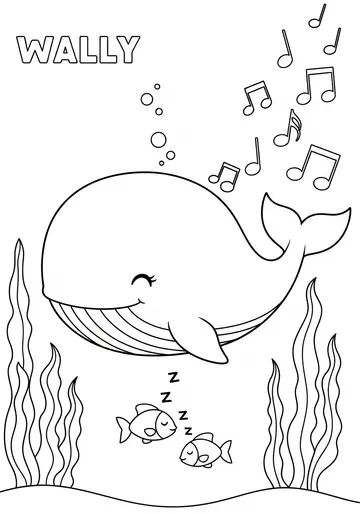 4.Wally's Dreamy sea animal Coloring Pages for Kids