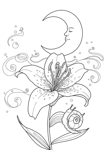 Secret Perfume Night Lilies Coloring Pages for Kids