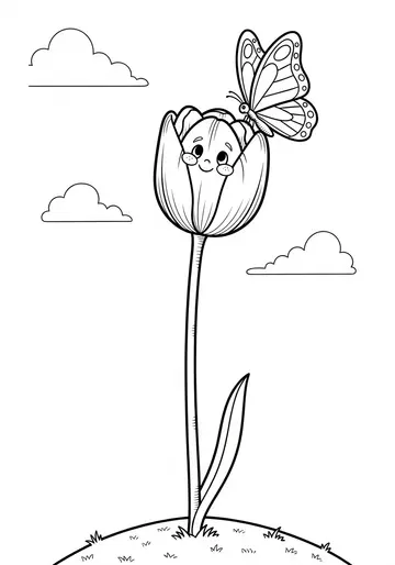 Tilly the Tulip Discovers the Sky Coloring Pages