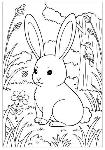 Lily's Listening Ears Bunny Coloring Pages