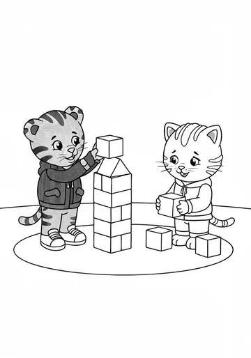 Friendship & Feelings Daniel Tiger Coloring Pages for Preschool